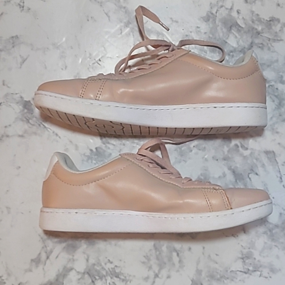 Lacoste Pink Leather Logo Sneakers Hydez Tennis Shoes Size 6 Preppy Barbiecore - Picture 3 of 9